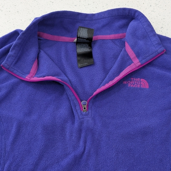 The North Face Women's Purple Fleece Jacket Sweatshirt Mock Neck 1/4 Zip Cozy S - Picture 6 of 9